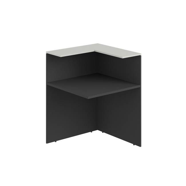 QR.110.AN.AN / Модуль угловой переходный 818х818х1125 / панель передняя: антрацит, столешница: антрацит, полка верхняя: светло-серая
