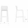 Стул пластиковый барный Doga Stool мятный 510х515х985 мм