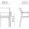 Кресло пластиковое Trill Armchair антрацит 585х535х825 мм