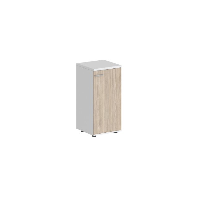 SG.816.WH.OL.R / Шкаф низкий 400х400х825, 1 дв., з.ст ЛДСП, правый / корпус: белый;  фасад: дуб светлый