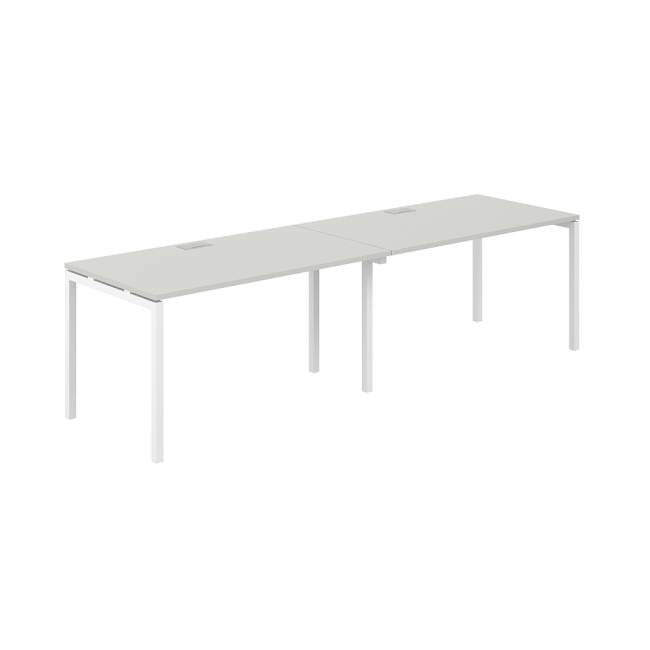 SG.226.SH.44.WH / Рабочая станция s-b-s 2800х800х750 / профиль: 40х40 белый; столешница: серый бархат