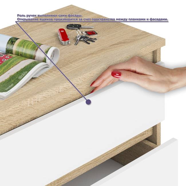 Комод Мори четыре ящика МК800.4 с письменным столом с навесной полкой на 1200 цвет дуб сонома/белый Комод Мори четыре ящика МК800.4 с письменным столом с навесной полкой на 1200 цвет дуб сонома/белый