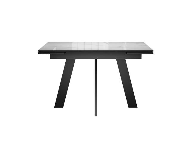 Стол DikLine SKM120 Керамика Carrara Gloss (мрамор глянец белый)/опоры черные