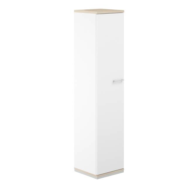 AG.209.WH.AR.WH.L / Шкаф 5 ур. 400х400х1833 с высокой дверью / корпус: белый, топ/дно: ак.равелло, фасады: белый
