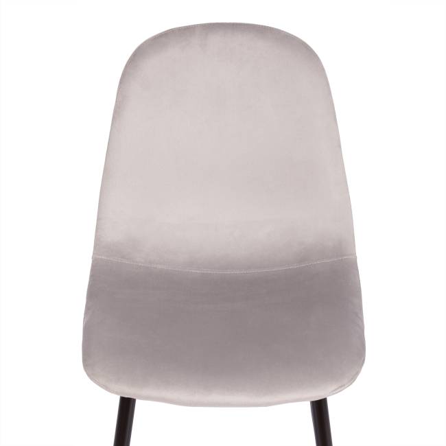 Стул Бриз/Breeze (мод.4724)/2 шт. в упаковке велюр/металл, 44х53х87см, светло-серый (HLR14)/черный (Комплект из 2 шт.) светло-серый вельвет/металл