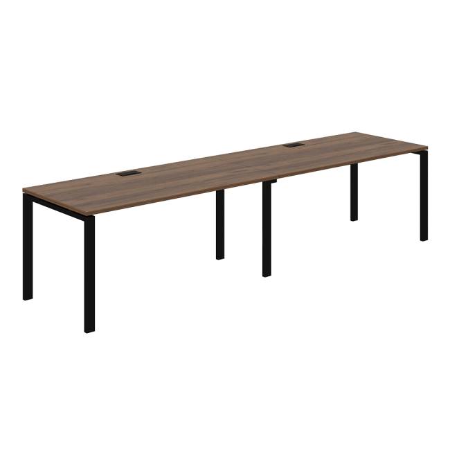SG.229.DM.63.BL / Рабочая станция s-b-s 3200х800х750 / профиль: 60х30 черный столешница: дуб модена