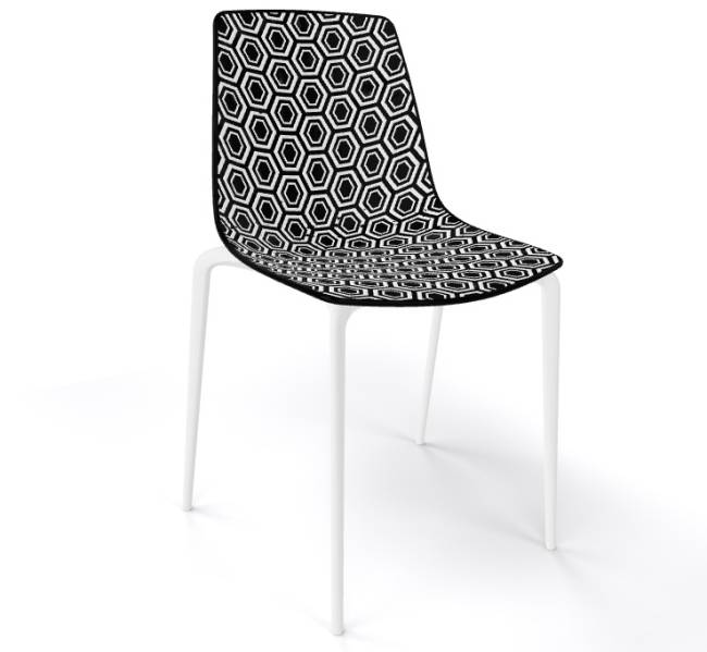 Стул пластиковый Alhambra TP черный, белый 490х480х820 мм Стул пластиковый Alhambra TP черный, белый 490х480х820 мм