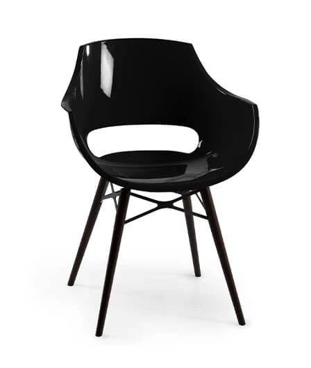 Кресло пластиковое Opal Wox Beech натуральный, черный 590х590х820 мм