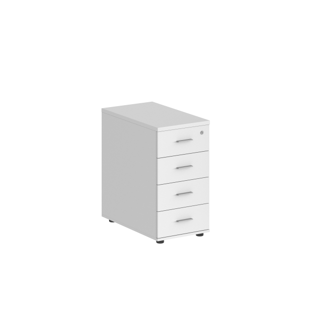 SG.522.WH.WH / Тумба приставная 400х700х725 с 4 ящ., с замком без топа / корпус: белый; фасады: белый