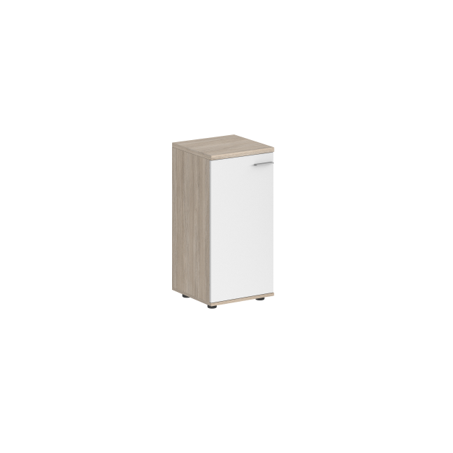 SG.806.OL.WH.L / Шкаф низкий 400х400х825, 1 дв., з.ст HDF, левый / корпус: дуб светлый; фасад: белый