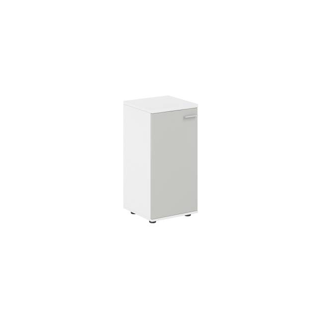 SG.816.WH.SH.L / Шкаф низкий 400х400х825, 1 дв., з.ст ЛДСП, левый / корпус: белый; фасады: серый бархат