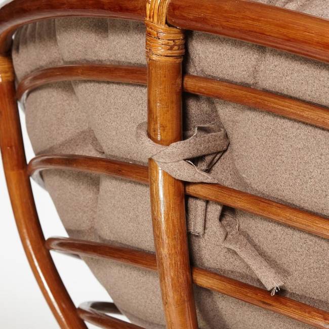 Кресло-качалка Папасан/Papasan (W 23/01 B) /с подушкой/ 115х78х104см, пекан орех, экошерсть коричневый, 1811-5 Pecan (орех)