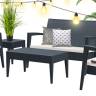 Комплект пластиковой плетеной мебели Miami Lounge Set антрацит