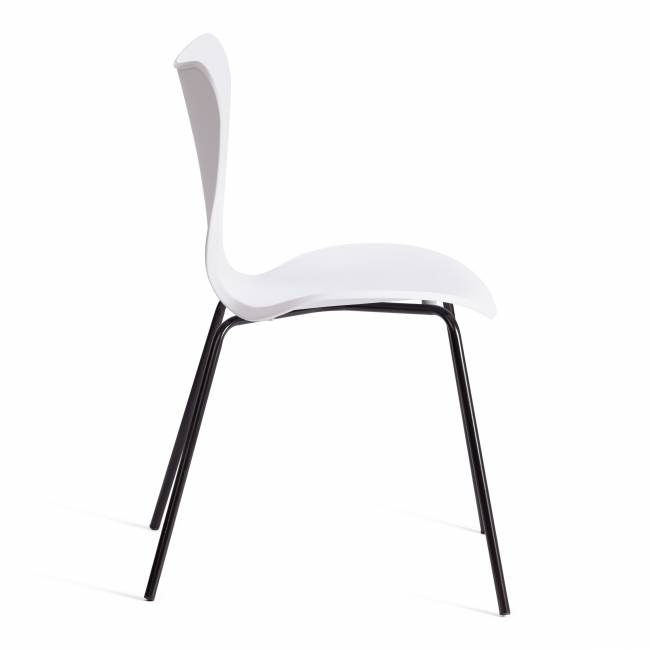 Стул Якобсен/Jacobsen (мод.DC 102-1)/1 шт. в упаковке пластик/металл, 45х54.5х80см, белый/черный белый пластик/металл