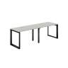 PR.222.SH.O59.BL / Рабочая станция s-b-s 2400х700х750 / профиль: 59х59 черный; столешница: серый бархат