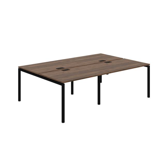 SG.257.DM.44.BL / Рабочая станция 2400х1638х750 / профиль: 40х40 черный столешница: дуб модена