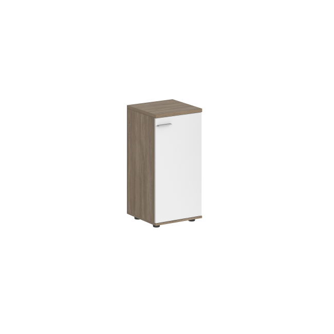 SG.816.OD.WH.R / Шкаф низкий 400х400х825, 1 дв., з.ст ЛДСП, правый / корпус: дуб темный;  фасад: белый