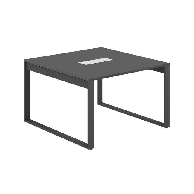 AG.1212.AN.72.AN / Стол для переговоров 1200х1238х750 / профиль О-образный: 70х20 антрацит; лючок: серебро; столешница: антрацит