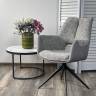 Стул ДАВЕН (DAVEN) 360 град, цвет СЕРЫЙ RIELY-450 / G1038-04 , ткань /ТЕМНО-СЕРЫЙ каркас, ®DISAUR Стул ДАВЕН (DAVEN) 360 град, цвет СЕРЫЙ RIELY-450 / G1038-04 , ткань /ТЕМНО-СЕРЫЙ каркас, ®DISAUR