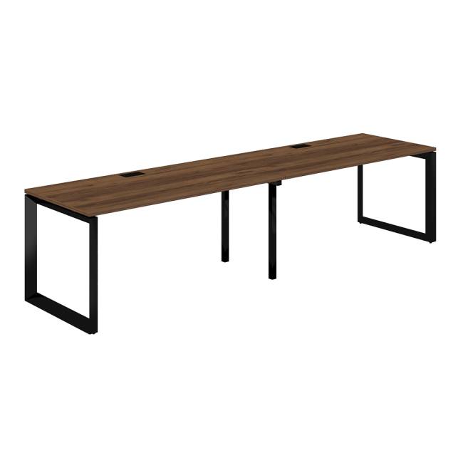 PR.229.DM.O59.BL / Рабочая станция s-b-s 3200х800х750 / профиль: 59х59 черный; столешница: дуб модена