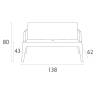 Диван пластиковый двухместный Box Sofa серебристый 1380x620x800 мм Диван пластиковый двухместный Box Sofa серебристый 1380x620x800 мм