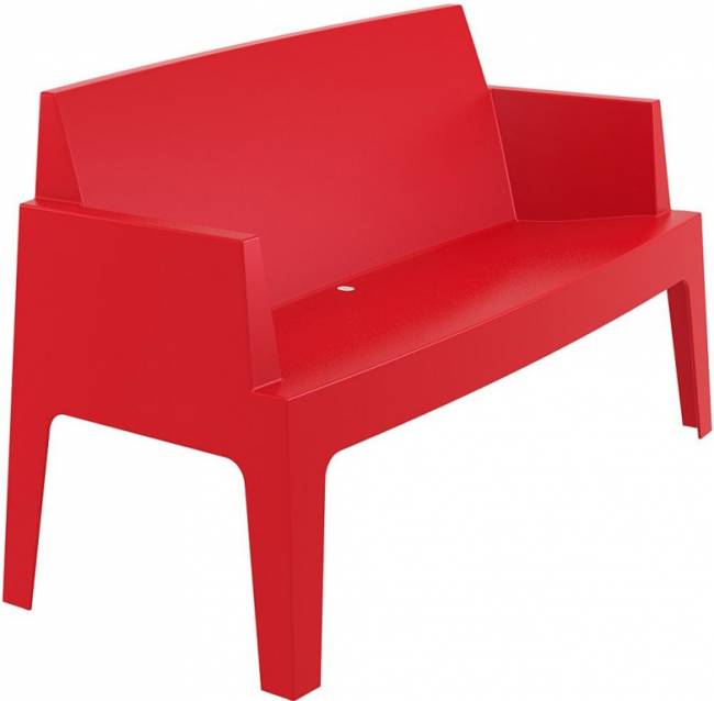 Диван пластиковый двухместный Box Sofa красный 1380x620x800 мм