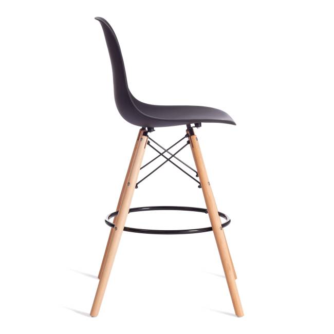 Стул барный Синди Бар Чаир/Cindy Bar Chair (мод.80-1)/1 шт. в упаковке дерево бук/металл/пластик, 50х51х109см, черный 3010/ натуральный черный дерево бук/металл/пластик