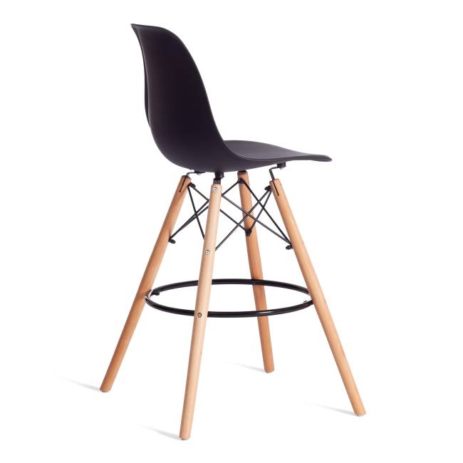 Стул барный Синди Бар Чаир/Cindy Bar Chair (мод.80-1)/1 шт. в упаковке дерево бук/металл/пластик, 50х51х109см, черный 3010/ натуральный черный дерево бук/металл/пластик