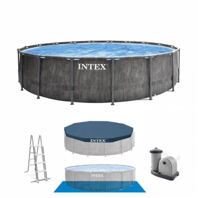 Каркасный бассейн Prism Frame 549х122см "Greywood" 24311л, фил.-насос 5678л\ч, лестница, тент, подст