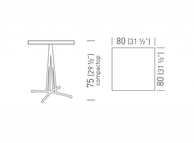 Cтол обеденный Bristol 800х800х750 мм Cтол обеденный Bristol 800х800х750 мм