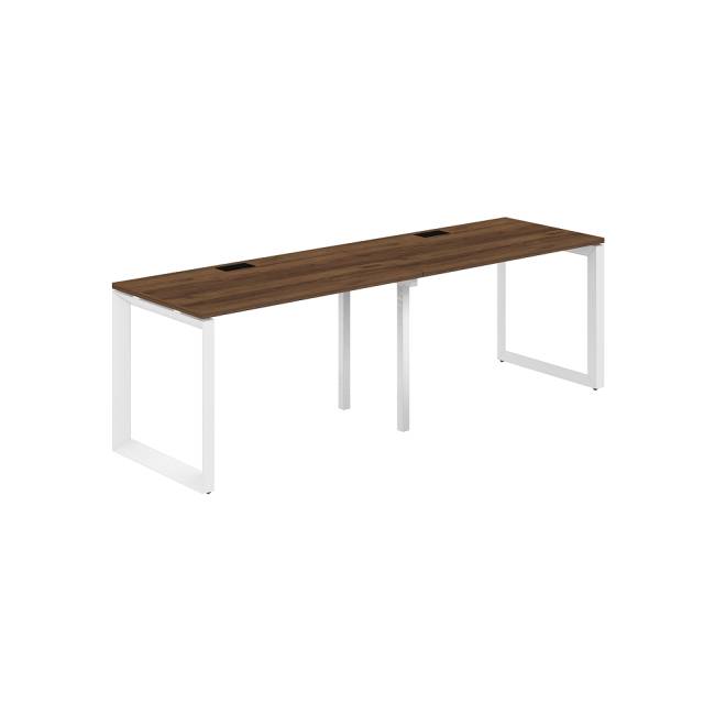 PR.222.DM.O59.WH / Рабочая станция s-b-s 2400х700х750 / профиль: 59х59 белый; столешница: дуб модена
