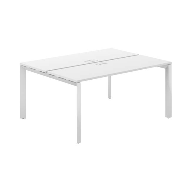 PR.243.WH.P59.WH / Рабочая станция 1600х1238х750 / профиль: 59х59 белый; столешница: белый