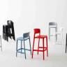 Стул пластиковый полубарный Abuela Stool 67 жемчужно-серый 500х440х910 мм