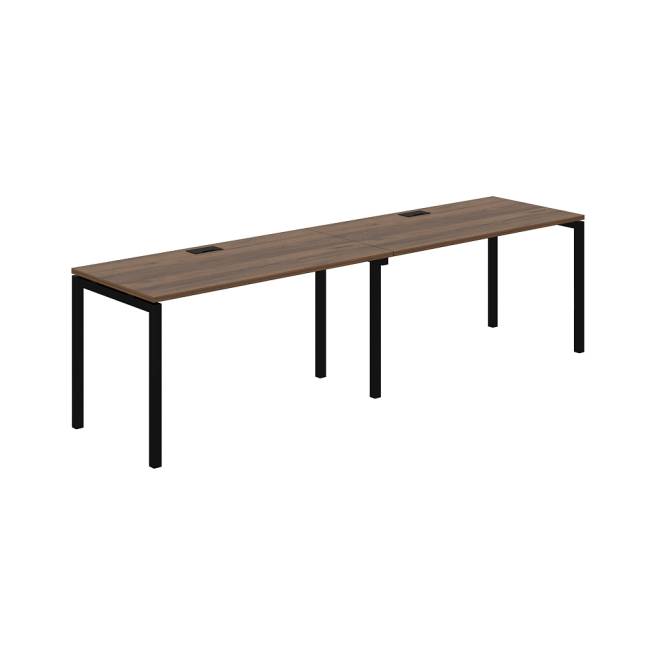 SG.225.DM.44.BL / Рабочая станция s-b-s 2800х700х750 / профиль: 40х40 черный столешница:  дуб модена
