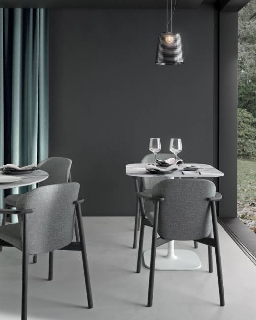 Столешница квадратная со скругленными углами Compact Laminate белый мрамор Каррара 800х800х10 мм