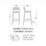 Стул пластиковый полубарный Abuela Stool 67 серый 500х440х910 мм Стул пластиковый полубарный Abuela Stool 67 серый 500х440х910 мм