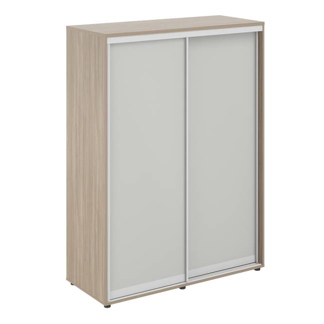 SG.716.OD.SH / Шкаф купе 1438х600х1953  высокий, з.ст. ХДФ, 2 штанги / корпус цвет: темный дуб, двери: серый бархат