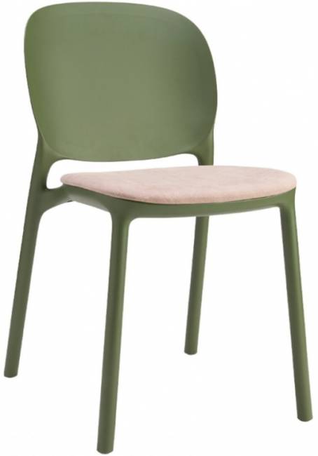 Стул пластиковый с обивкой Hug оливковый 470х540х800 мм Стул пластиковый с обивкой Hug оливковый 470х540х800 мм