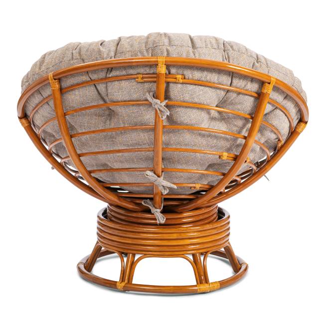 Кресло-качалка Папасан/Papasan (W 23/01 B) /с подушкой/ 115х78х104см, пекан орех, подушка рогожка, меланж Pecan (орех)