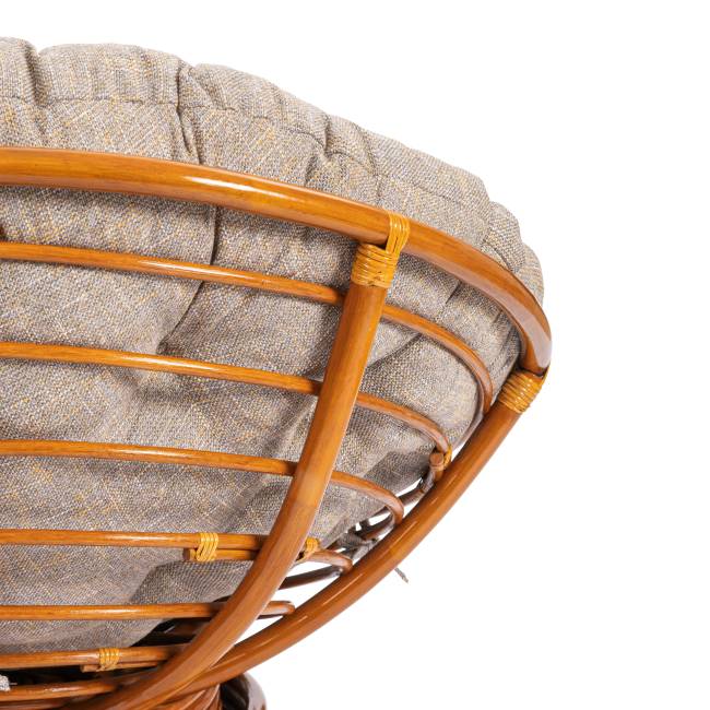 Кресло-качалка Папасан/Papasan (W 23/01 B) /с подушкой/ 115х78х104см, пекан орех, подушка рогожка, меланж Pecan (орех)