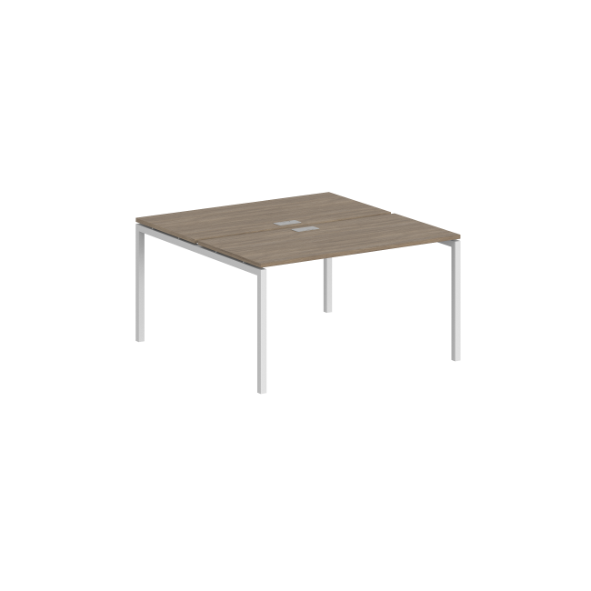 SG.242.OD.44.WH / Рабочая станция 1400х1238х750 / профиль: 40х40 белый; столешница: дуб темный