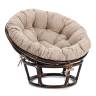 Кресло Папасан/Papasan (23/01 W) /с подушкой и ремешками/ 115х101х104см, античный черно-коричневый, подушка рогожка, меланж Antique brown (античный черно-коричневый)