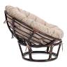 Кресло Папасан/Papasan (23/01 W) /с подушкой и ремешками/ 115х101х104см, античный черно-коричневый, подушка рогожка, меланж Antique brown (античный черно-коричневый)