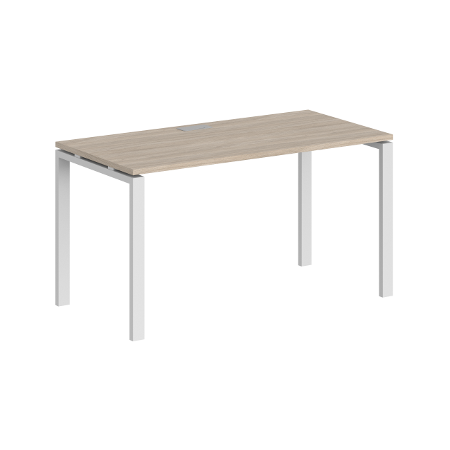 SG.203.OL.63.WH / Стол 1600х600х750 / профиль: 60х30 белый; столешница: дуб светлый