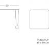 Стол стеклянный обеденный Osvaldo Standard 890х890х730 мм