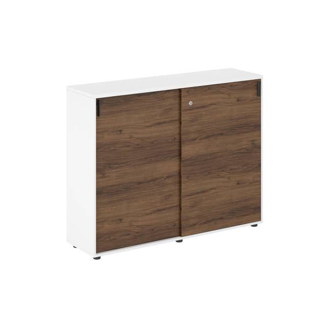 SG.712.WH.DM / Шкаф купе 1438х400х1125 средний, с замком / корпус: белый, фасады: дуб модена