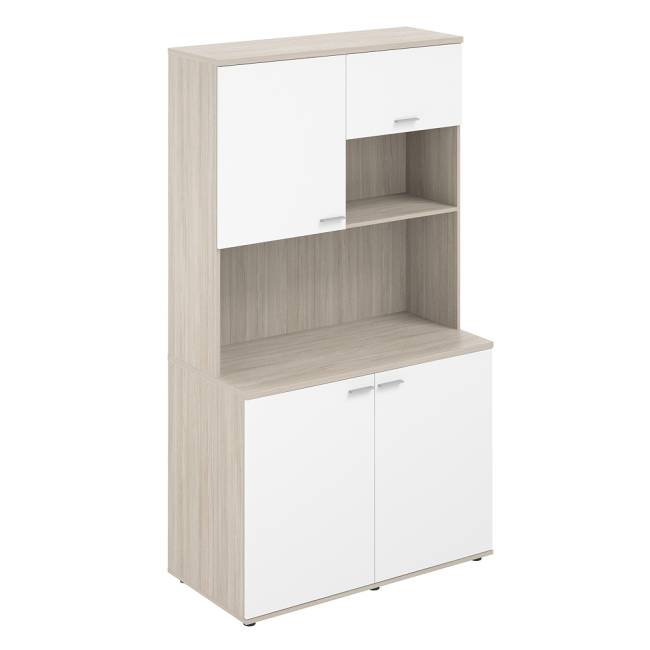 SG.1001.OL.WH / Офисная мини-кухня, 1200х600х2135 / корпус: дуб светлый, фасады: белый