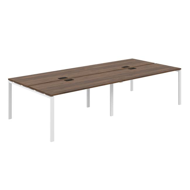 SG.256.DM.63.WH / Рабочая станция 3200х1438х750 / профиль: 60х30 дуб модена; столешница: дуб модена