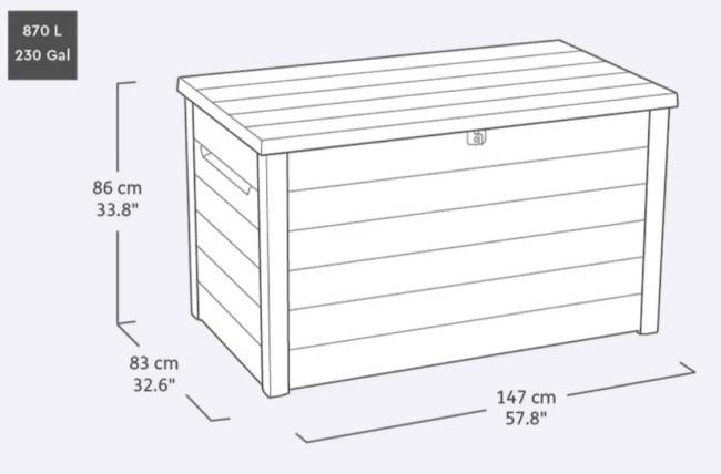 Сундук Деко 870л (Deco deck 870 L Ashwood) светло-коричневый