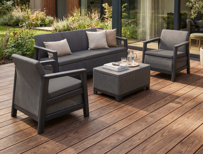 Комплект мебели Сканди (Scandi Linea 3 Seater Set ) графит Комплект мебели Сканди (Scandi Linea 3 Seater Set ) графит